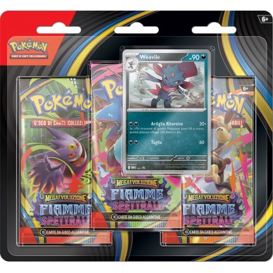 Megaevoluzione: Fiamme Spettrali - 3 Pack Blister - Weavile (ITA)